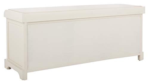 Safavieh American Homes Collection Lonan Grey and White Wicker Storage Bench 7