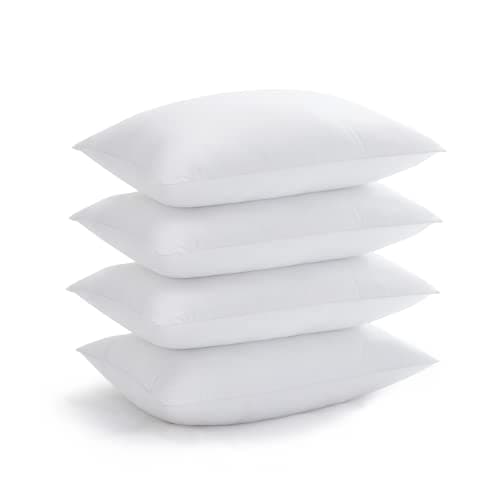 Acanva Bed Pillows for Sleeping, Cooling Hotel Quality with Premium Soft 3D Down Alternative Fill for Back, Stomach or Side Sleepers, Standard (Pack of 4), White