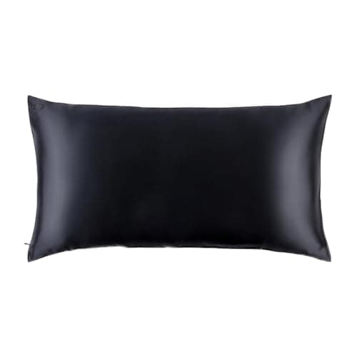 slip King Pure Silk Pillow Case - 100% Pure 22 Momme Mulberry Silk - King Size Standard Pillow Case -Anti-BedHead, Anti-Sleep Crease, Black (20" x 36")
