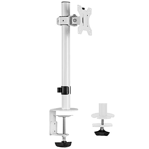 VIVO Single 13 to 38 inch LCD Monitor Heavy Duty Desk Mount Stand, Holds 1 Standard to Ultrawide Screen up to 38 inches, White, STAND-V001CW