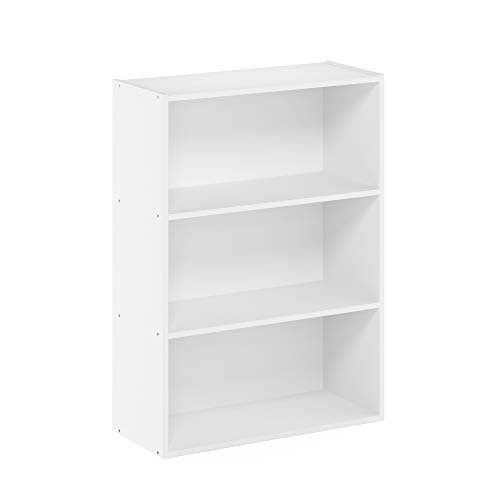 Furinno PASIR Book Shelf, 3-Tier Bookshelf, Storage Shelves Bookcase, 9.7 x 23.7 x 31.5, for Living Room, Bedroom, Home Office, Plain White 8