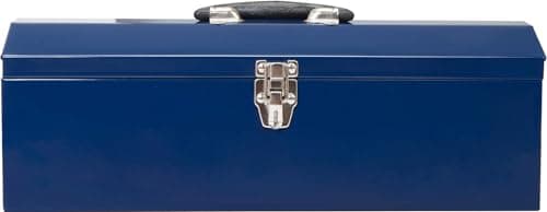 TCE ATB101U-1 Torin Portable Steel Tool Box: 19" Hip Roof Style with Metal Latch Closure and Removable Storage Tray, Blue 9