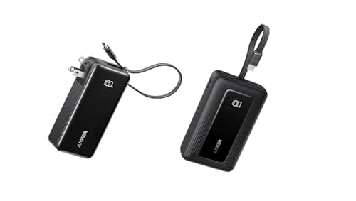 Anker Nano 3-in-1 Portable iPhone Charger, 10,000mAh Power Bank with Built-in USB-C Cable Zolo Power Bank, 20,000mAh 45W Max Fast Portable Charger with Built-in USB-C Cable