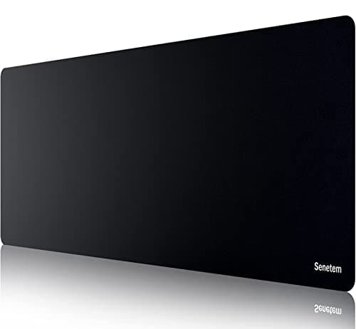 Senetem XXXL Large Mouse Pad, Ultra-Smooth Gaming Mousepad, Non-Slip Rubber Base, Washable Surface Fits Wired & Wireless Mouse – Oversized Big & Long Keyboard Computer Black Mat for Desk, 35.4x15.7 in