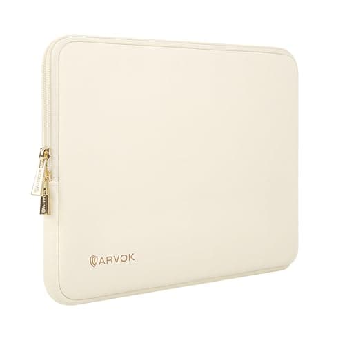 ARVOK 15 15.6 16 inch Laptop Sleeve Case,Waterproof Notebook Cover for MacBook Air 15 MacBook Pro 15 16 inch, Computer Carrying Bag for HP ThinkPad Dell Lenovo Asus Acer MSI, White
