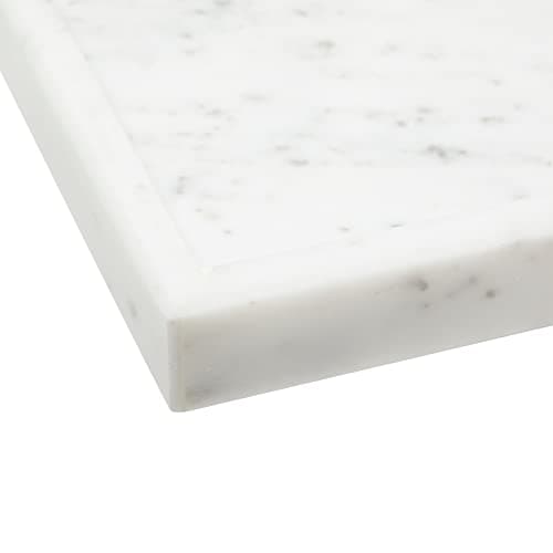 Juvale Large Marble Vanity Tray - Jewelry & Cosmetic Organizer with Drawer Organizer - Bathroom Display with Soap Tray - Home Accent Piece with Marble Decor - 11.7 x 7.7 x 1.1 in White 6