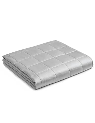 YnM Cooling Weighted Blanket — 100% Cooling Oeko-Tex Certified Material with Premium Glass Beads (Light Grey, 48''x72'' 20lbs), Suit for One Person(~190lb) Use on Twin/Full Bed