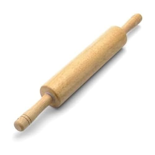 FARBERWARE Classic Wood Rolling Pin, 18-Inch Hardwood Dough Roller for Baking Pizza, Pies, Pastry and Cookies, Ergonomic Handles, Kitchen Essential