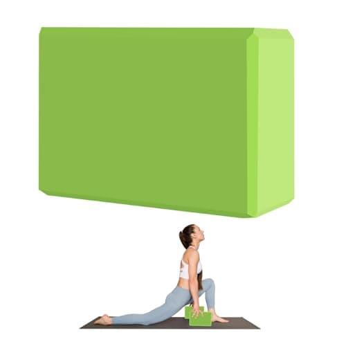 MBHKRRS 9"x6"x3" Yoga Blocks, Soft Non-Slip Surface Premium Foam Blocks, Supportive, Lightweight, Odor Resistant, Yoga Accessories for Pilates Meditation General Fitness Stretching Toning (green-1 Pack)