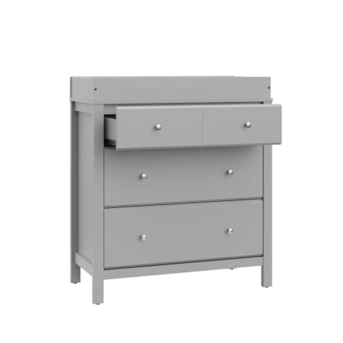 Storkcraft Horizon 3 Drawer Chest with Changing Topper (Pebble Gray) – GREENGUARD Gold Certified, Includes Removable Changing Table Topper, Chest of Drawers for Nursery & Kids Bedroom 11