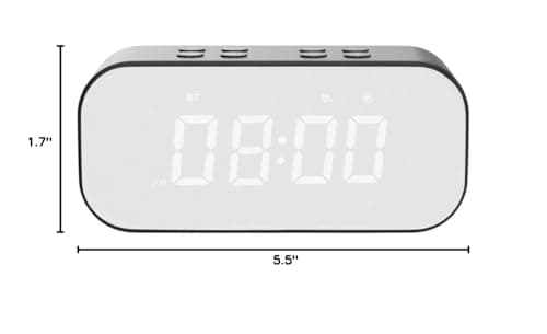 AFK Alarm Clock with Bluetooth Speaker for Bedroom/Office,Small Digital Clock for Heavy Sleepers Adults,Teens,Kids with Dual Alarms,Mirror LED Display,Hands-Free Calling. 7