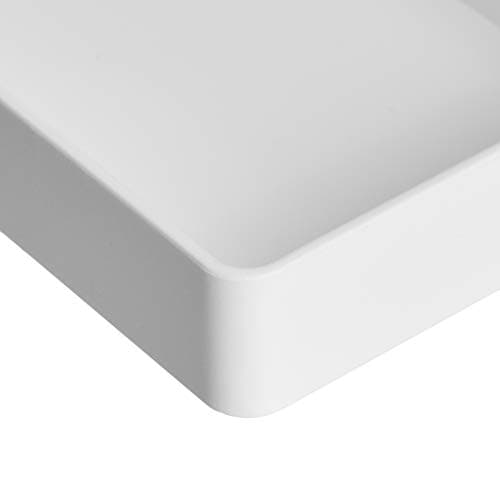 Amazon Basics Rectangular Plastic Desk Organizer, Half Accessory Tray for Office Supplies and Workspace Organization, 9.4" x 3.3" x 1", White 5