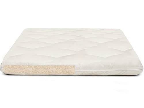 The Futon Shop 2 Inch Wool Organic Mattress Topper King Cal - Soft Mattress Topper For Back Pain - Plush Mattress Toppers With Organic Cotton Case - Wool Bed Topper The Best Pillow Top Mattress Topper