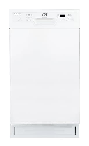 SPT SD-9254W 18″ Wide Built-In Dishwasher w/Heated Drying, ENERGY STAR, 6 Wash Programs, 8 Place Settings and Stainless Steel Tub – White