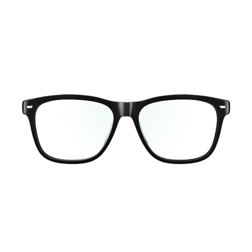 Amazon Echo Frames (newest model), Smart glasses, Designed for Alexa+, Square frames in Classic Black with blue light filtering lenses
