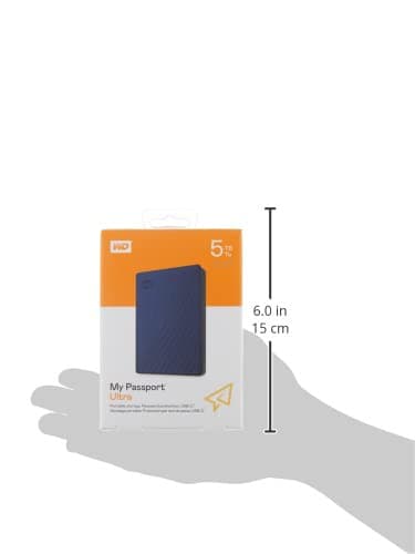 WD 5TB My Passport Ultra, Blue, Portable External Hard Drive, backup software with defense against ransomware, and password protection, USB-C and USB 3.1 - WDBFTM0050BBL-WESN 6