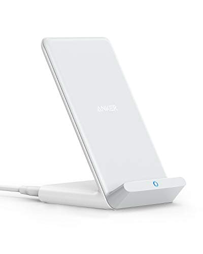 Anker 313 Wireless Charger (Stand), Qi-Certified for iPhone 17/17 Pro/17 Pro Max/16/15/14/13, 10W Fast-Charging Galaxy S23 S22 S21(No AC Adapter)