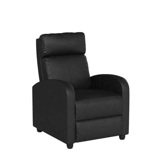 BestMassage | Recliner Chair | with 2 Point Massage Function | Black | with Lumbar Support, Adjustable Push Back, Wide Armrests, Footrest & Padded Seat | Easy Assembly | for Living Room, Home Theatre 5