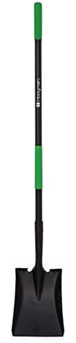 Hooyman Transfer Shovel with Heavy Duty Carbon Steel Head Construction, Ergonomic No-Slip H-Grip, Oversized Steps, and Square Nose Head for Gardening, Land Management, Yard Work, Farming and Outdoors