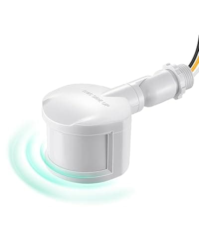 EDISHINE Motion Sensor, 180-Degree Replacement Motion Detector for Security Floodlights, 120V Adjustable Time & Detection Sensitivity Range Up to 60 Feet, 3 Modes Pir Motion Sensor, White, UL Listed