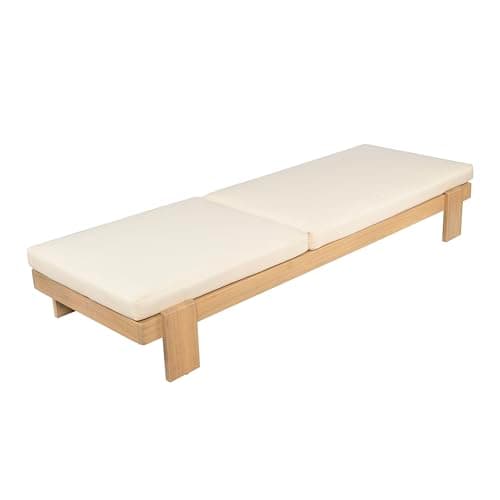 Christopher Knight Home Duska Acacia Wood Chaise Lounge Chair Set of 2, Patio Outdoor Chaise Lounge with Cushions, Adjustable Backrest Single Lounge Sofa, Garden Poolside Backyard Seating, Teak+Beige 6