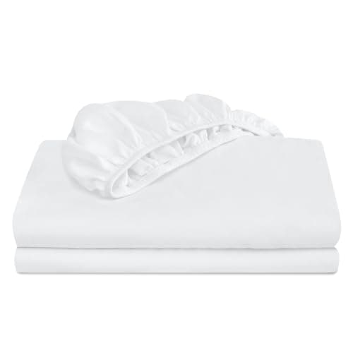 ChiXpace Extra Deep Queen Fitted Sheet - Deep Pocket Single Fitted Sheet Fits 18 inch to 24 inch Mattress, Ultra Soft Bottom Sheet for Queen Size Bed, Bright White, 60" x 80" 8