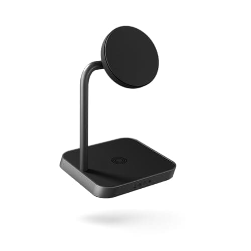 Zens Home/Office 2-in-1 Wireless Charger, MagSafe and Qi Certified, Adjustable Angle, 15W Ultra-Fast Charging, Compatible with Apple iPhone 17/16/15/14/13/12 Series and AirPods, Power Adapter Included
