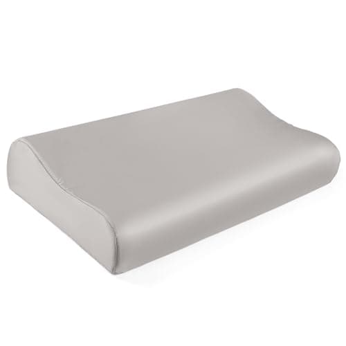 THXSILK 19 Momme 100% Mulberry Silk Pillowcase for Contour Memory Foam Pillow, Contour Pillow Case Cover, Cervical Pillow Case, Pack of 1(Grey, 20"x12"x3.9"/2.7")