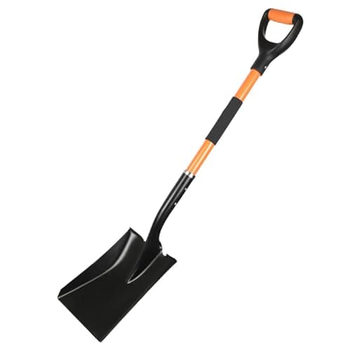 Flat Shovel，Heavy Duty Transfer Shovel with 41-Inch Long Durable Handle and Blade- Ideal for Construction, Landscaping, Gardening, and Snow Removal- Durable, Rust-Resistant, and Multipurpose Scoop.