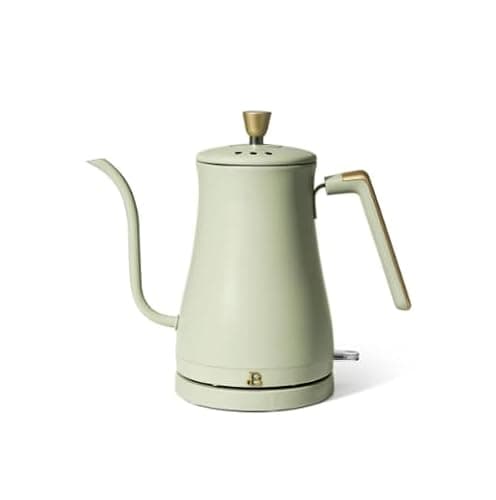 Beautifully 1-Liter Electric Gooseneck Kettle 1200 W, by Drew Barrymore, (8 Colors to Choose From) (Sage Green)