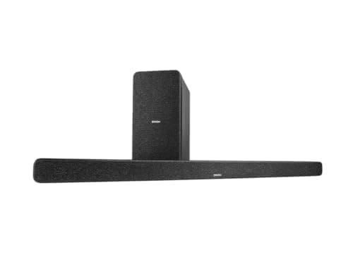 Denon DHT-S517 TV Sound Bar with Subwoofer, 3D Surround Sound, Dolby Atmos, Wireless Subwoofer, HDMI eARC, Wireless Music Streaming via Bluetooth, Quick Setup, Wall-Mountable