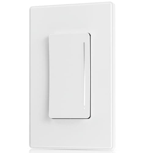 ELEGRP Dimmer Switch, Touch Dimmer Light Switch for LED Lights 150W, INC/HAL 450W, Single Pole LED Dimmer Switch, Needs Neutral Wire, Wall Plate Included, UL Listed, 1 Pack, White
