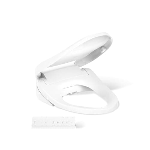 Kohler PureWash E820 Elongated Heated Bidet Toilet Seat, White with Remote Control, Quiet-Close Lid, Automatic Deodorization, Warm Water, Self-Cleaning Wand, Adjustable Water Pressure and Nightlight