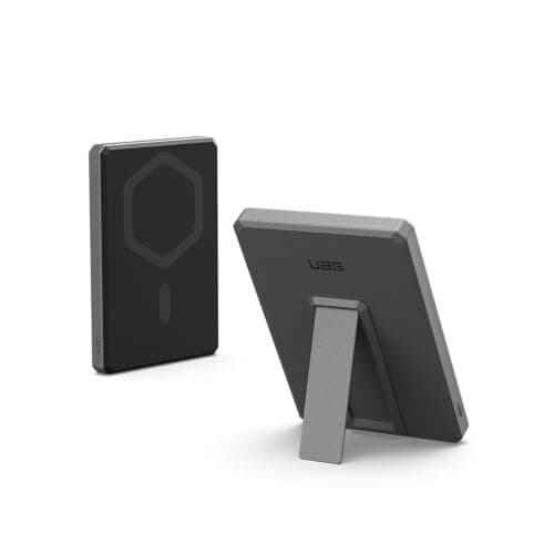 URBAN ARMOR GEAR UAG 5000mAh Power Bank SRGE 20W USB-C Slim Magnetic Wireless Portable Charger Fast Charging Battery Pack w/Kickstand Compatible with iPhone 17, Samsung Galaxy S25, Black/Grey