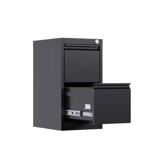 SUXXAN 18 Deep 2 Drawer File Cabinet, Metal Vertical File Storage Cabinet with Lock, Office Home Steel File Cabinet for A4 Letter/Legal Size, Assembly Required(Black)