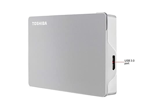Toshiba Canvio Flex 4TB Portable External Hard Drive USB-C USB 3.0, Silver for PC, Mac, & Tablet - HDTX140XSCCA 4