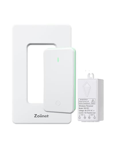 Zoiinet Wireless Lights Switch Kit, Buckle Design & Removable, Muti Way Switch, No WiFi Needed, Programmable, 1300ft Remote Control Lighting Fixture for Led, Ceiling Lights and Lamps