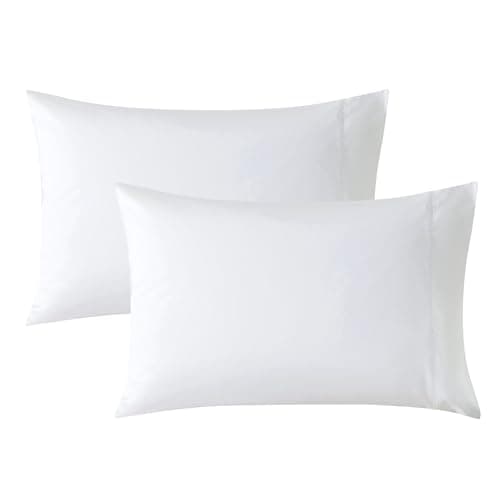 WhatsBedding Queen Size Pillowcases Set of 2, 20x30 Cotton Pillow Case with Envelope Closure, Soft & Breathable Pillow Covers for Bed, White