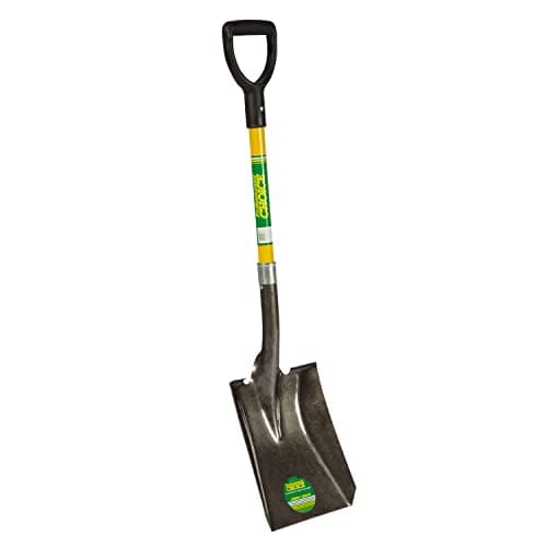 Professional's Choice Square Point Shovel - Sturdy 28” Fiberglass Handle - Heavy Duty 14 Gauge Steel Head