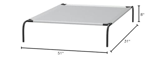 Amazon Basics Cooling Breathable Elevated Dog Bed with Metal Frame for Large Dogs, 51" x 31" x 8", Grey 7