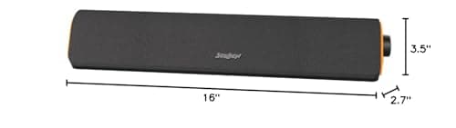 SOULION R50 Bluetooth Computer Speakers, 3.5mm PC Sound Bar for Desktop Monitor, Wired USB Powered & Colorful LED Lights with Switch Button, Surround Sound Soundbar PC Spearkers for Computer 8