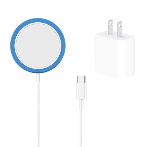 Compatible with Magnetic Wireless Charger，Fast Apple Mag-Safe Charger for iPhone 5 Pro Max/15 Pro/15/15 Plus/14/14 pro/14 plus/14 pro max/ 13/13 pro max/12 pro with Fast 20W Type-C PD Adapte.