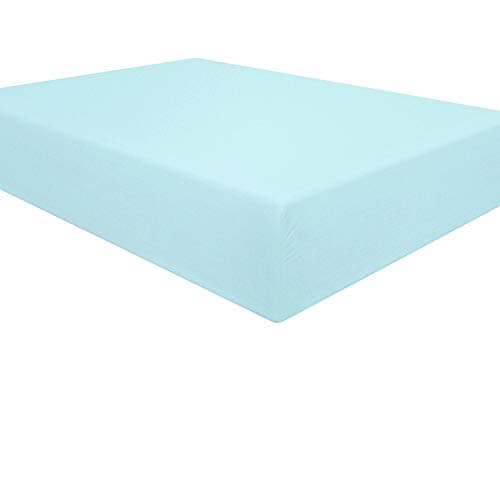 NTBAY Twin Fitted Sheet Only - Brushed Microfiber Deep Pocket Fitted Sheet - Soft, Wrinkle-Free, Fade-Resistant, Stain-Resistant, Hotel Quality Fitted Bed Sheet, Aqua