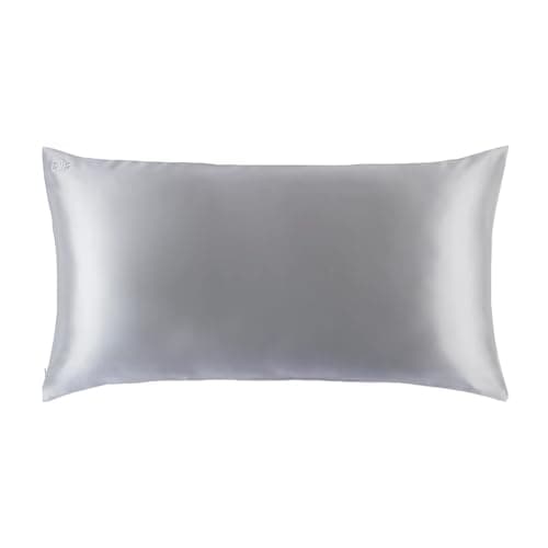 slip King Pure Silk Pillow Case - 100% Pure 22 Momme Mulberry Silk - King Size Standard Pillow Case -Anti-BedHead, Anti-Sleep Crease, Silver (20" x 36")