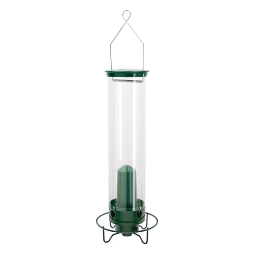Droll Yankees Squirrel Proof Bird Feeders for Outdoors - YF-M - Flipper, Collapsible Perches, 5-Pound Seed Capacity, Green 12