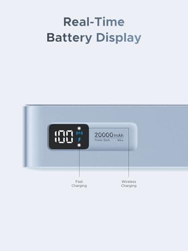 UGREEN MagFlow 20000mAh Magnetic Power Bank for MagSafe with Built-in Cable, High-Capacity Qi2 25W Certified Wireless Charging and 45W PD Fast Charging, Portable Charger for iPhone 17 Pro Max/16/15/14 8