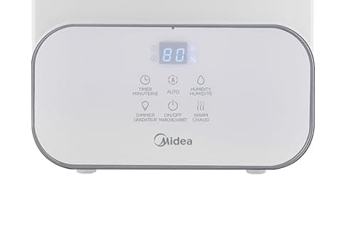 Midea 6L (1.6 Gal) Warm & Cool Mist Ultrasonic Humidifier, Top Fill Design, Smart Humidity Control with Auto Mode, 24-Hour Runtime, Essential Oil Tray, Timer & Night Light, White 5