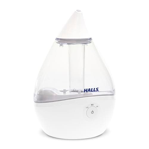 Crane x HALLS Droplet Ultrasonic Small Air Humidifiers for Bedroom and Office, 0.5 Gallon Cool Mist Humidifier for Plants and Home, Humidifier Filters Optional