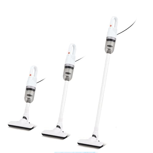 TROURAY Handheld Vacuum Cleaner,Ultra-Lightweight Mini Portable Vacuums for Home, 6 in 1 Stick Vac Cleaners for Car,Pet Hair(White Corded)