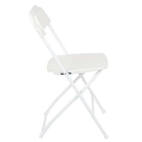 Flash Furniture Hercules Series Plastic Folding Chair - White - 650LB Weight Capacity Comfortable Event Chair - Lightweight Folding Chair 12